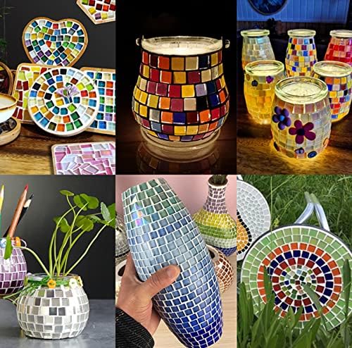 Mozaik Fayans Karışık Renk Kristal, Mozaik Karo DIY Hobiler Çocuk El Yapımı Kristal Zanaat Zanaat Banyo Mutfak Ev Dekorasyon DIY Sanat