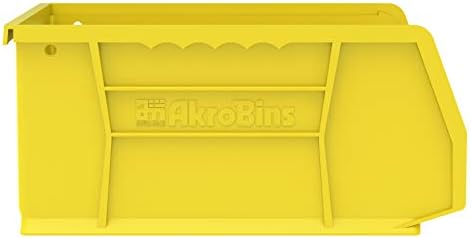 Akro-Mıls 30235 AkroBins Plastik Asılı İstiflenebilir Depolama Organizatör Kutusu, 11 İnç x 11 inç x 5 inç, Sarı, 6'lı Paket