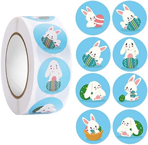 Paskalya tavşanı Yumurta Karikatür dekorasyon çıkartması Sticker Tatil Atmosferi Dekorasyon Çıkarılabilir 500 adet / rulo Parlak Çıkartmalar