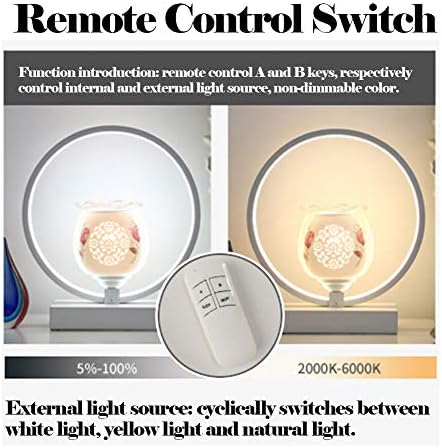 RXBFD aromaterapi masa lambası-elektronik aromaterapi lambası uçucu yağ difüzörü-göz koruması yatak odası masası başucu beyaz ışık
