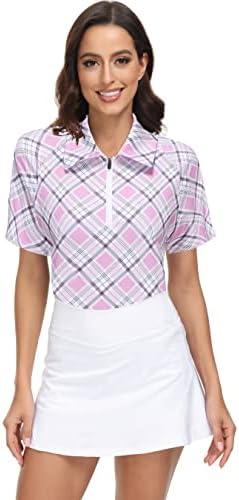 TrendiMax kadın 2 Paket Kısa Kollu Golf polo gömlekler Hafif Hızlı Kuru Atletik Yaz Spor Üstleri