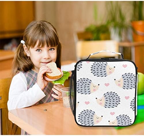 Sevimli Kirpi Kalpler Öğle Yemeği Kutusu Tote Kullanımlık Yalıtımlı Okul Soğutucu Çanta Kadınlar Çocuklar için