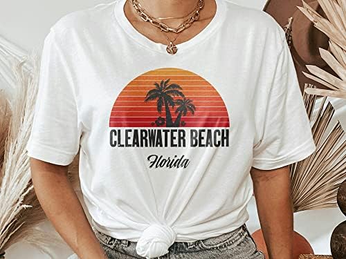Retro Vintage Clearwater Beach Florida gömlek, Plaj sevgilisi Crewneck gömlek Hediye
