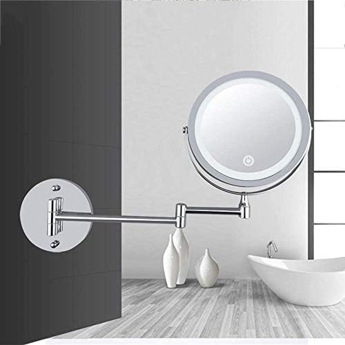 KMMK Makyaj için Özel Ayna, 7 inç Duvara Monte Makyaj Makyaj Aynaları 10 Kez Büyüten Led ışıklar Otel banyo tıraş Kozmetik Aynası Çift