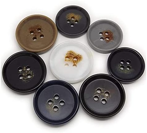 ACCDUER 50 Adet Yuvarlak Reçine Düğmeler 4 Delik DIY Dikiş El Sanatları Giyim Dikiş Aksesuarları Düğmeleri (Renk: Gri, Boyut: 25mm)