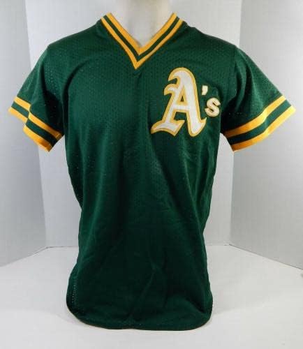 1984-92 Oakland A'nın Atletizm 16 Oyunu Kullanılmış Yeşil Forma Vuruş Antrenmanı 205-Oyun Kullanılmış MLB Formaları