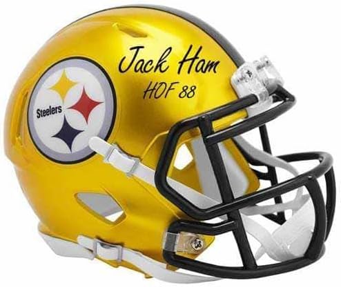 Jack Ham İmzalı Pittsburgh Steelers Flaş Mini Kask HOF 88 İmzalı NFL Mini Kask