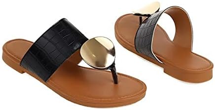 Terlik Kadınlar için 2023 Yaz Moda Tanga Terlik Vintage Düz Sandalet Rahat Kaymaz Plaj Flip Flop