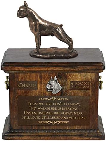 Boksör Kırpılmış, Köpek Külleri Anıtı Heykeli, Evcil Hayvan Adı ve Alıntı-ArtDog Personalized