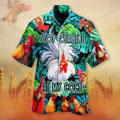 Yaz T Shirt Erkekler için Erkekler İlkbahar / Yaz Moda Rahat Horoz Türkiye Baskı Parti Plaj Gevşek Ekose İş Gömlek