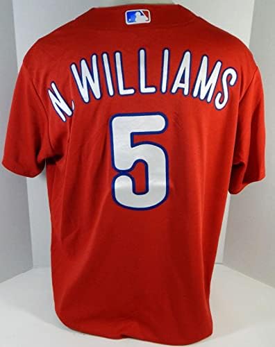Philadelphia Phillies Nick Williams 5 Oyun Kullanılmış Kırmızı Forma E Bahar Antrenmanı 0-Oyun Kullanılmış MLB Formaları