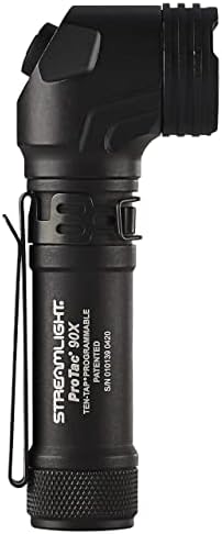 Streamlight ProTac 90X Dik Açı Çok Yakıtlı Taktik El Feneri İki CR123A Lityum Pil ve Kılıf, Siyah
