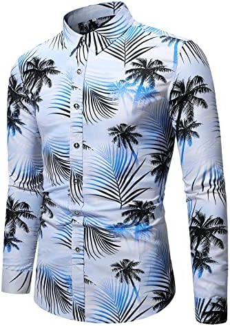 Xiloccer t shirt, erkekler Sonbahar Kış Tek Göğüslü Rahat Yaka Plaj Uzun Kollu Tatil Açık Tatil Gömlek Kollu