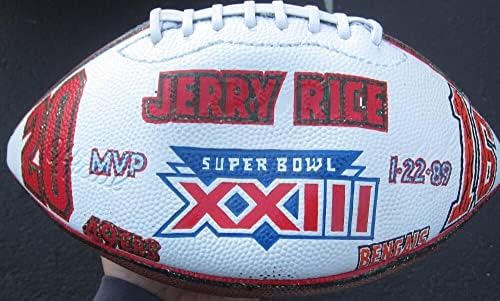 Jerry Rice imzalı Süper Kase XXIII MVP NFL Boyalı Oyun Futbolu PSA / DNA otomatik İmzalı Futbol Topları