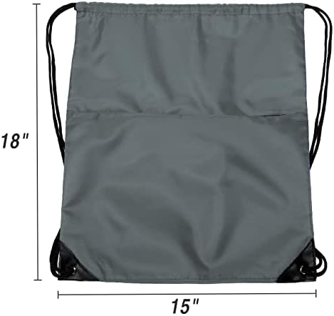 AirBuyW büzgülü sırt çantası, 210D Naylon Katlanabilir Spor Salonu İpli Tote Çanta paketi Çuval W Fermuarlı Yan Cep Erkekler Kadınlar