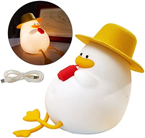 Sevimli Ördek Gece Lambası, Çocuklar için Sevimli Ördek Lambası, Sevimli Ördek Işığı Silikon Gece Lambası, USB Şarj Edilebilir Kreş