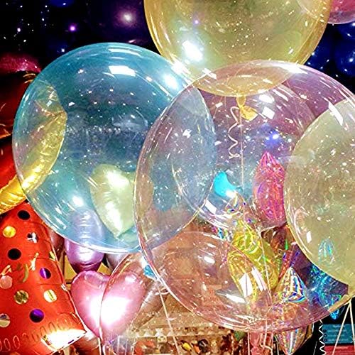 Neo LOONS 18 İnç Helyum Bobo Balonlar için LED Bobo Balonlar LED ışık Up Balonlar için Noel, Düğün, Doğum Günü Partisi Süslemeleri(Sarı,