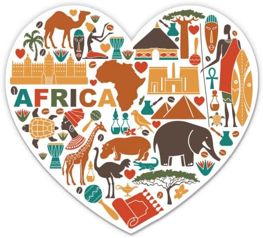 GT Grafik Express Afrika Seyahat Afrika Kalp Aşk Afrika-3 vinil yapışkan-Araba Laptop için Su Şişesi Telefon Su Geçirmez Çıkartma
