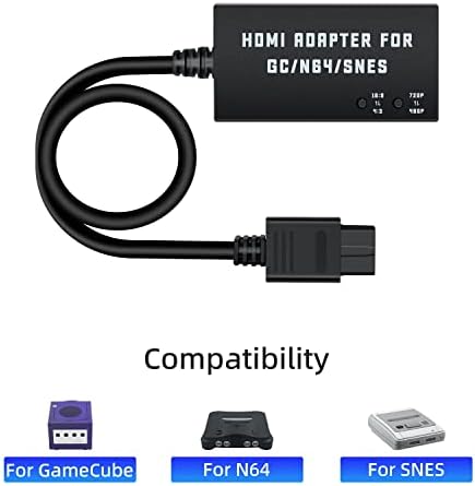 Mcbazel HDMI adaptörü için Gamecube / N64 / SNES, HDMI Dönüştürücü Destek 4:3/16:9 Dönüşüm ve Anahtarlama 480 p/720 p Çözünürlük için