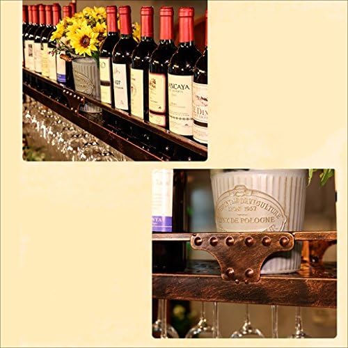 Şık Sadelik Şarap Cam Tutucu, Vintage Şarap Cam Raf Ferforje Şarap Cam Tutucu, Asılı Şarap Rafı Şampanya Cam Tutucu, PİBM, kahverengi,