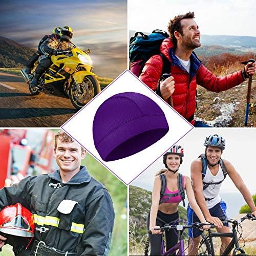 SATİNİOR 9 Adet Soğutma Kafatası Kapaklar Kask Astar Bere Kap Ter Esneklik Bisiklet Şapka Erkekler ve Kadınlar için, 9 Renkler