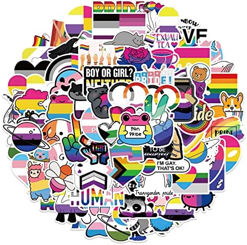 50 ADET LGBT Eşcinsel Gurur Çıkartmalar Parlak Technicolor Su Şişesi Eşcinsel Aşk Çıkartmalar Laptop için Su Geçirmez Su Şişesi Araba