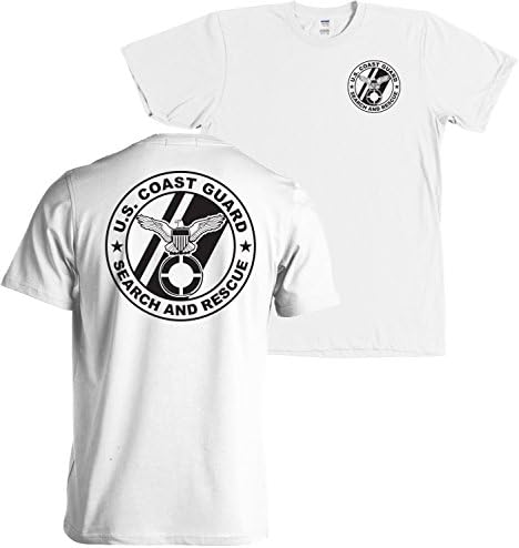 USCG ABD Sahil Güvenlik Arama Kurtarma Ön ve Arka Kül Gri T-Shirt ABD