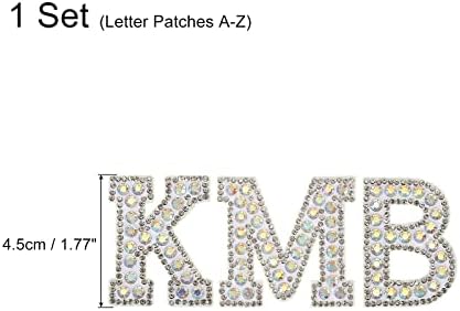 MECCANİXİTY Demir on Patch Dekoratif A-Z Renkli Glitter Alfabe Aplike Rhinestone İngilizce Mektup DIY Elbise Tamir Şapka Çanta Paketi