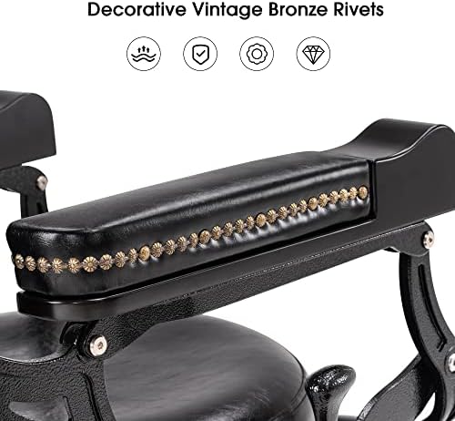 BarberPub Vintage berber Koltuğu Ağır Metal Çerçeve Tüm Amaçlı Hidrolik Yaslanmak Salon Güzellik spa sandalyesi Şekillendirme Ekipmanları