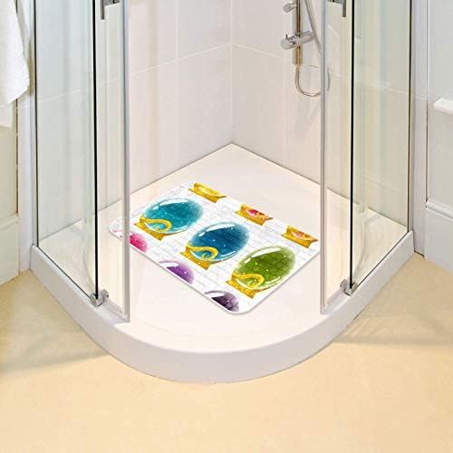 Güvenli duş matı 14. 7x26. 9 inç Büyülü Kristal Topları Vantuz ve Drenaj Delikleri ile BPA Bebek Çocuklar için Yürümeye Başlayan