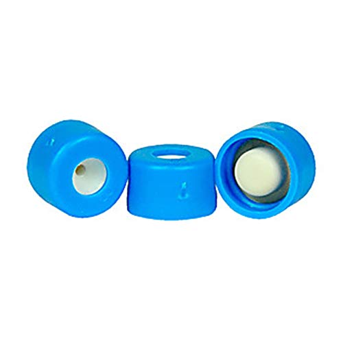 Mikrolitre 07-0075B-2200 µL-Yuvarlak Uçlu, Mavi Kapaklı ve Önceden Kesilmiş PTFE/Silikon Bölmeli, Şeffaf, 2,2 ml (100'lü Paket)Plakalar