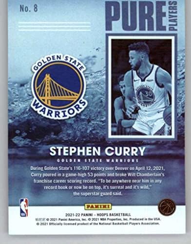 2021-22 Panini Çemberler Saf Oyuncular 8 Stephen Curry Golden State Warriors NBA Basketbol Ticaret Kartı