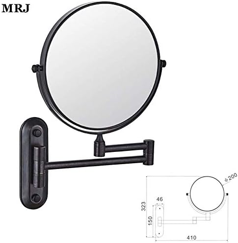 LİANXİAO-3X Büyütme + Normal Banyo Tıraş Aynası Çift Taraflı Büyütülmesi Makyaj Vanity Döner Ayna (Renk: Siyah Bronz, Boyutu : 1X /