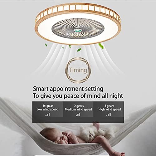 Işık ve Uzaktan Kumandalı CUTYZ Tavan Vantilatörü Sessiz Yatak Odası Led Kısılabilir Ultra İnce Fan Tavan lambası Zamanlayıcılı 3 Hız