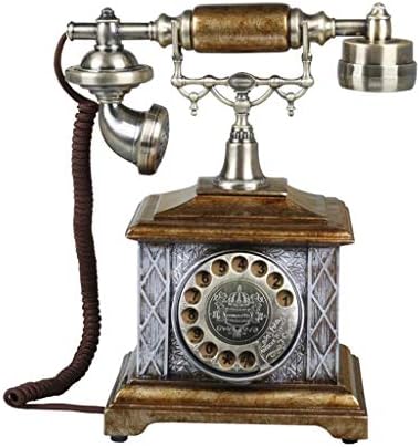 WALNUTA Tasarım Antika Telefon-Döner Telefon - Kablolu Retro Telefon-Vintage Dekoratif Telefonlar (Renk: A)
