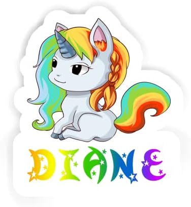 12 Çıkartmalar Diane Gökkuşağı Renkleri Unicorn (2 adet 5.5 inç, 4 adet 2.5 inç, 6 adet 1.8 inç)