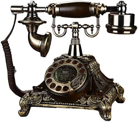 Döndür Sabit Telefon Döner Çevirmeli Telefonlar Sabit Telefon Ofis Ev Otel için Gayouny'den yapılmıştır (Renk: Altın)