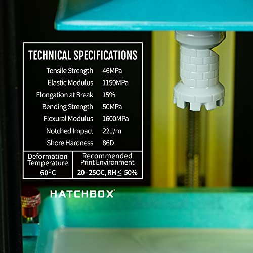 HATCHBOX 3D Yazıcı Reçine, Yüksek Hassasiyetli Kırılgan Olmayan 405 nm UV Kür Fotopolimer LCD DLP Baskı, 500ml Şişe Şeffaf Yeşil