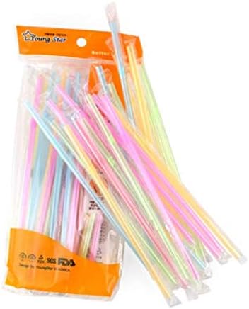 UPIT Esnek Plastik pipetler Ayrı Ayrı Sarılmış Çeşitli Renkler, (50 paket)