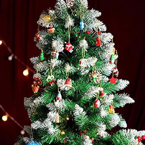 STOBOK 24 adet Noel Advent Takvimi Reçine Oyuncak Mini Noel Reçine Takılar askı süsleri Noel Ağacı için Santa Çorap Kardan Adam Zencefilli