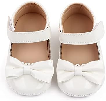 Yürüyor Bebek Çocuk Yay Kızlar İlk Yürüyüş günlük ayakkabı Burnu açık günlük ayakkabı Elbise Kız Orta (Beyaz, 0-6Months)