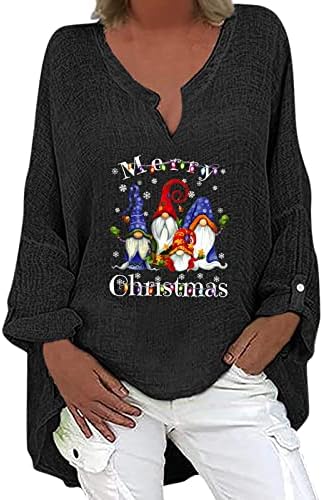 ayaso Kadınlar Uzun Kollu Büyük Boy Tişörtü Kış Bluz Hafif Tunik Noel Üstleri Hımbıl Gömlek Baskılı Yıpratır