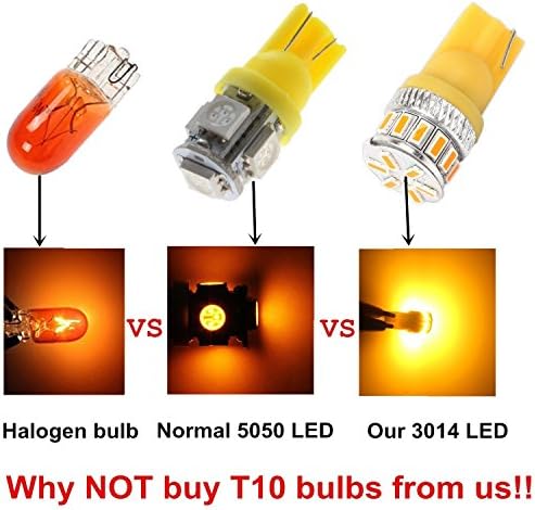 Alla Aydınlatma 2x Süper Parlak 175 168 Amber Sarı LED Ampuller Plaka Etiketi İç Harita İşık Lambaları ile Uyumlu 2004 2005 2006 2007