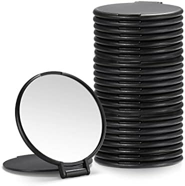 Getınbulk Kompakt Ayna Toplu, Çanta için Yuvarlak Makyaj Aynası, 24'lü Set (Siyah)