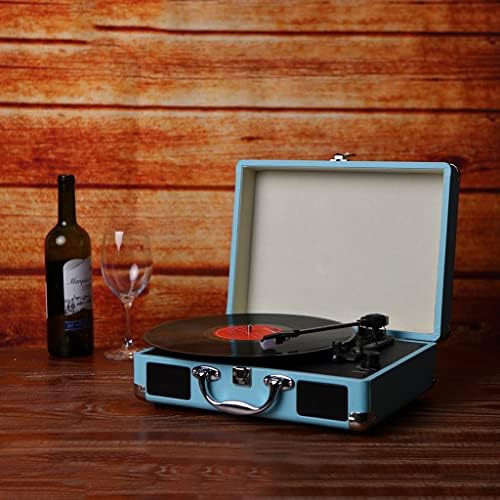 ZSEDP Ru Hızlı Teslimat Vintage Taşınabilir Fonograf 33/45/78rpm Pikap Vinil Lp Kayıt Fono Çalar Gramofon Dahili Hoparlör (Renk: E)