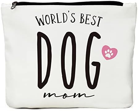 JİUWEİHU Köpek Anne Kadınlar için Hediyeler Köpek Anne Makyaj Çantası-Dünyanın en iyi Köpek Annesi-Komik Anne Hediyeleri Kadınlar için