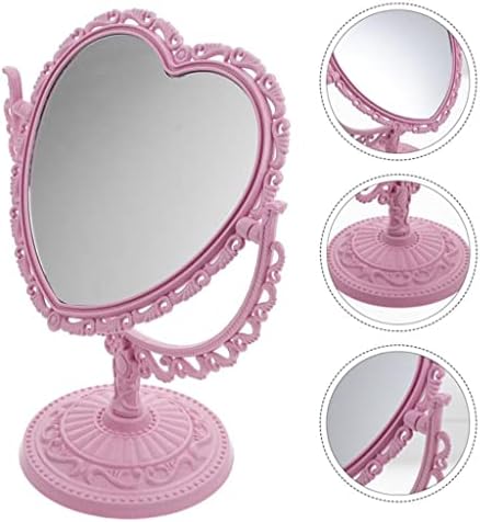 OMOONS Yaratıcı serbest duran Masaüstü Retro Aynalar makyaj aynası Masaüstü Ayna Çift Taraflı Döner Ayna makyaj masası aynası banyo
