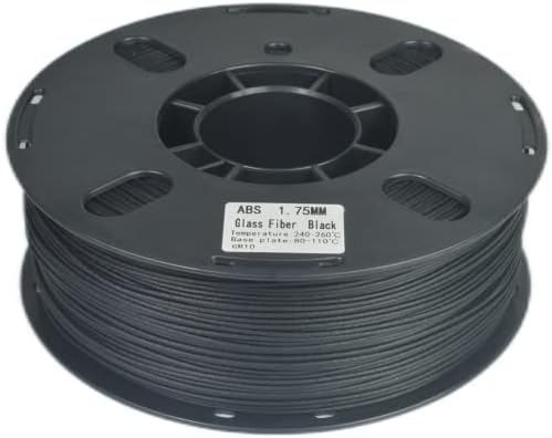 RANKİ Cam Elyaf ABS filamenti 1.75 mm 1 KG, Dış Mekan Kullanımı Cam Elyaf ABS 3D Yazıcı Filament, Yüksek Sıcaklık Dayanımı, 1 kg Makara,