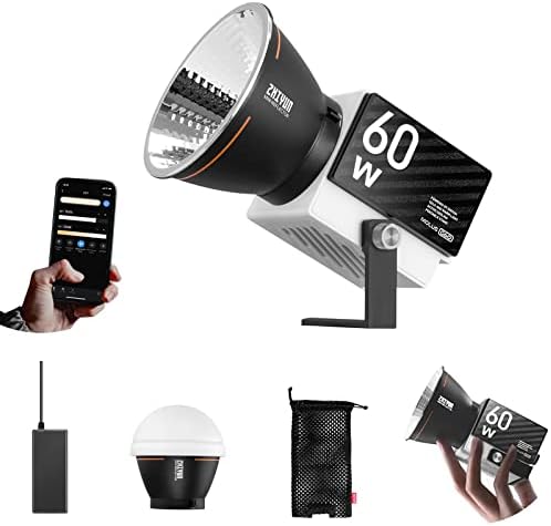 Zhiyun Molus G60 Video ışığı 60W Taşınabilir stüdyo ışığı Portre Video Çekimi için 2700K-6500K CRI 96+/TLCI 97+ led ışık ile Bluetooth