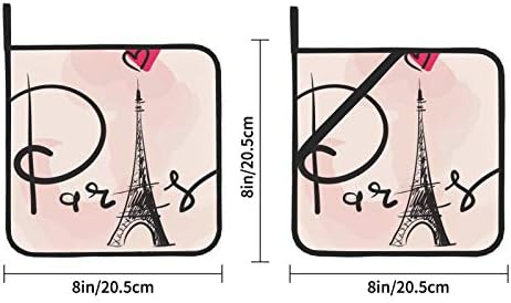 Fransa Elle Çizilmiş romantik Eyfel Kulesi mutfak tencere tutucular ısıya dayanıklı Sıcak Pedler Mutfak için 2 Adet Sıcak Ped Pişirme